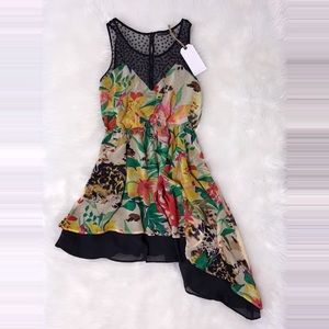 Potter’s Pot-Floral Asymmetrical Dress-NWT-Sz Med.